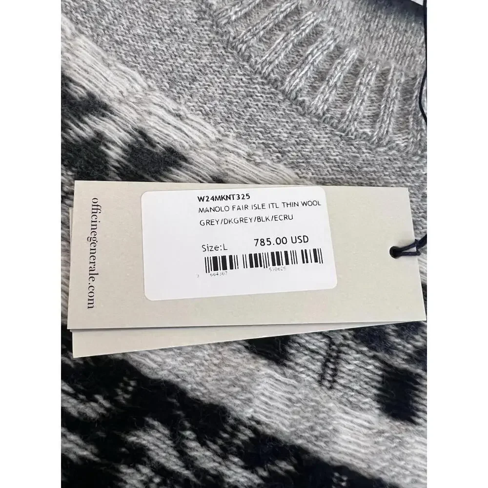 $789 officiate generale Manila Wool Sweater Size Large